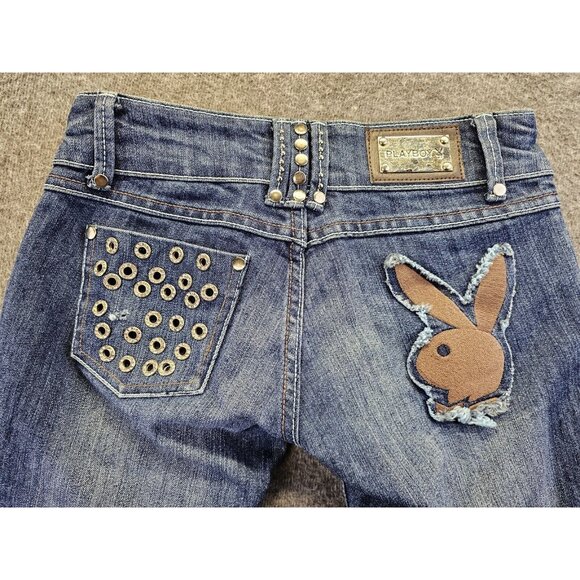 Vintage Playboy Jeans Womens Size 3/4 Embellished Bling Skinny Jeans - Picture 5 of 16